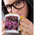 thumbnail image 2 of 3drose, Netherlands, North Holland, Pink Tulip Field with Dew Drops, 11oz Two-tone Yellow Mug, 2 of 6
