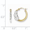 thumbnail image 2 of 10K & Rhodium and Hearts Hollow Hoop Earrings 10ER264, 2 of 2