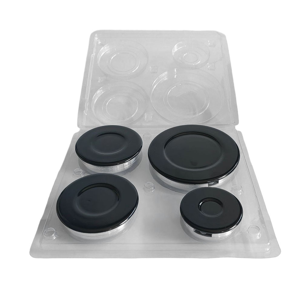 Cooker Hat Set, Fits Most Gas Stove Burner Caps and Burner Head Replacement Kit - 4 Sizes Metal Stove Handles Lid Kit