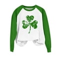 thumbnail image 4 of Ohufall Long Sleeve Shirts For Women, Spring Patchwork St. Patrick's Day Printed Round Neck Casual Loose Tee Pullover Women Tops, 4 of 4