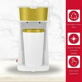 thumbnail image 3 of Holstein Housewares Personal Single Serve Coffee Maker Includes 14Oz. Stainless Steel Interior Thermal Travel Mug, White and Gold, 3 of 8