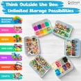 thumbnail image 5 of Plastic Stackable Toy Storage Organizer Bin for Lego, Building Bricks, Dolls and Crafts Organization, 3 Layers with Adjustable Compartments, ABC Stickers and 2 Lids Included, 5 of 9
