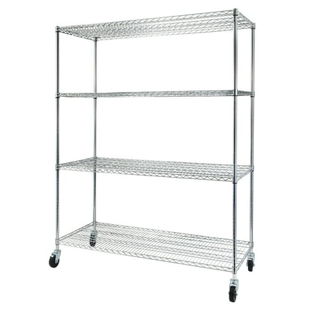 

Sharpstar Adjustable 4-Tier Steel Wire Shelving Rack with 4 Wheels