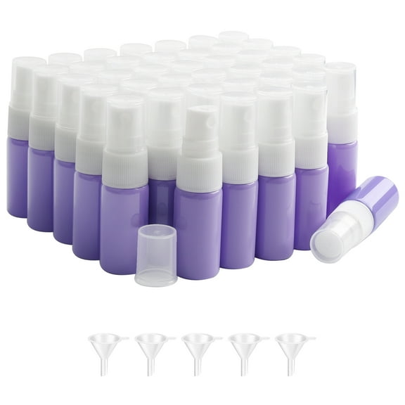 Glass Spray Bottle 40pcs 10ml Small Empty Refillable Travel Fine Mist Sprayer Bottle, for Cleaning, Aromatherapy Dispenser Purple