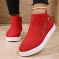 thumbnail image 6 of Dasayo Red Women's Boots Comfortable Fall Ankle Casual Classic Side Zip Booties Womans Shoes 43, 6 of 7