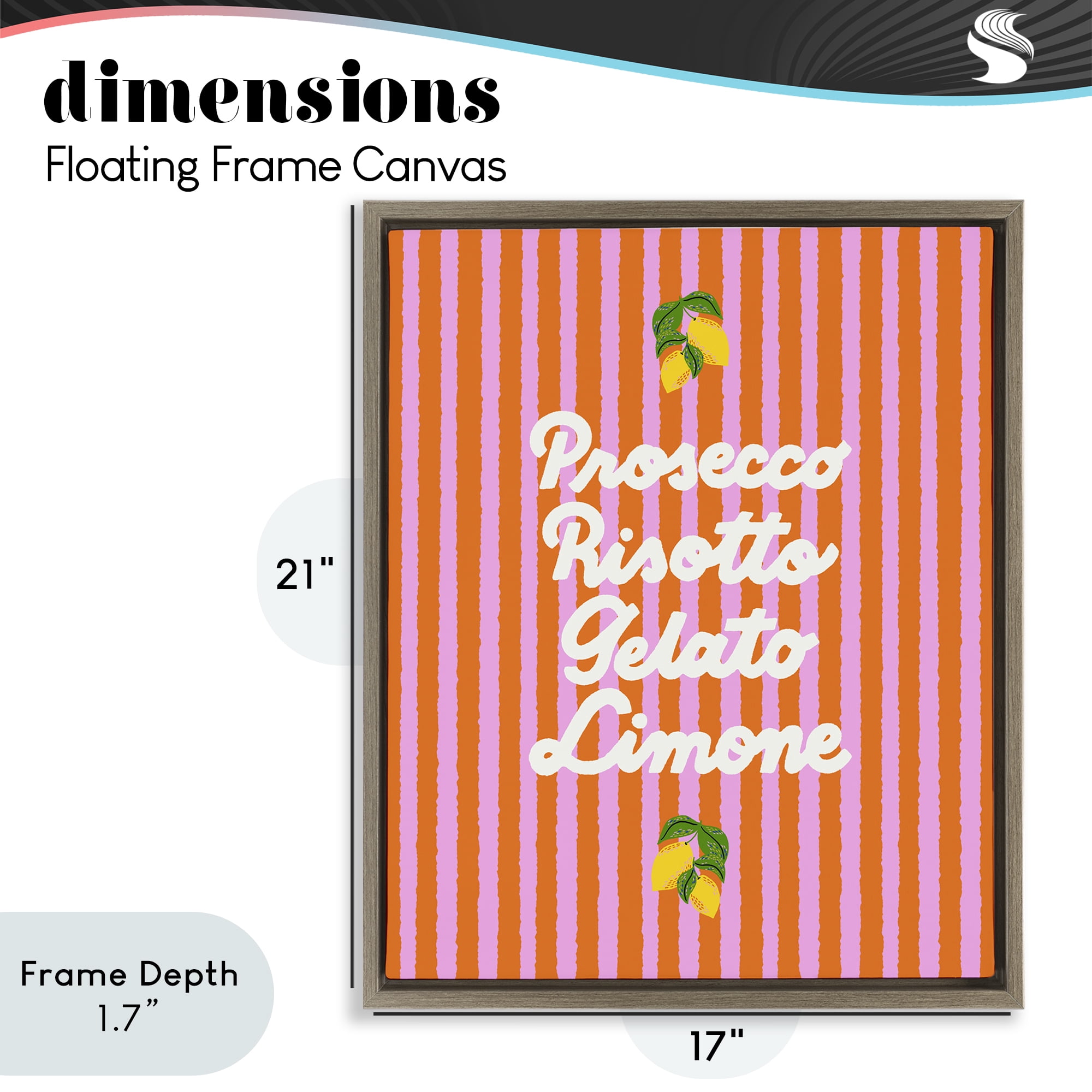 Stupell Industries Italian Enjoyment over Stripes Brown Framed Floater Canvas Wall Art, design by Indira Prieto | IndySign