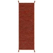 SAFAVIEH Montauk Bijar Solid Cotton Runner Rug, Orange/Black, 2'3" x 5'