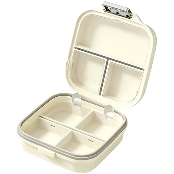 Weekly Capsule Organizer, Travel Capsule Case with 7 Compartments, Triple Sealed Moisture-Proof 7 Day Box with Sliding Time Tracker for Daily Medication, Supplements, or Jewelry