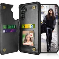Galaxy A54 5G Case, Tekcoo Galaxy A54 5G Wallet Case, PU Leather ID Cash Credit Card Holder Slots Magnetic Closure Kickstand Flip Slim Cover for Samsung A54 5G [Black]