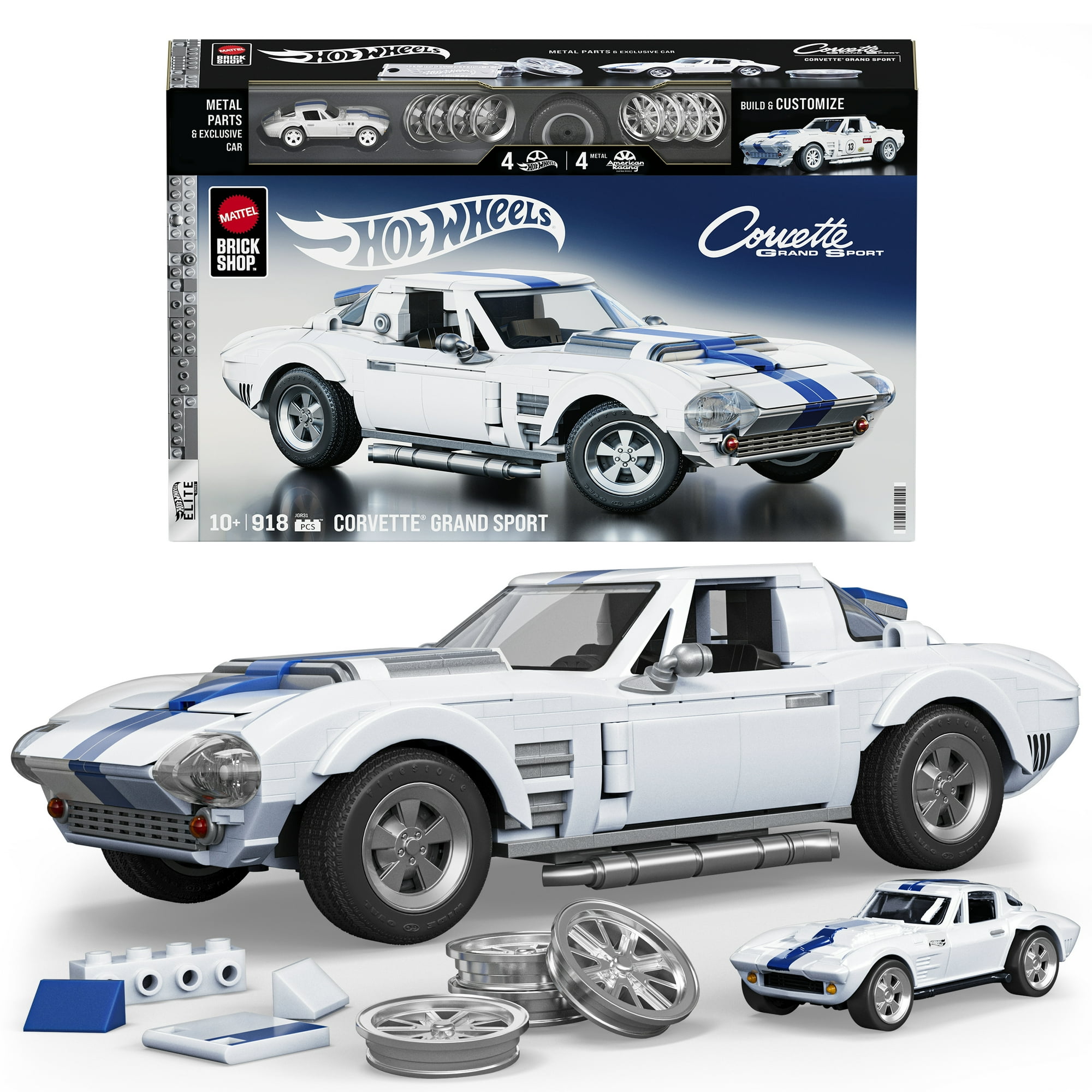 マテル　ブリックショップ ホットウィール コルベット・グランドスポーツ Mattel Brick Shop Hot Wheels Corvette Grand Sport Building Toy Kit