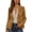 Camel, variant on Womens Suede Like Blazer Jacket Two Button Tailored Fit Lapel Collar Long Sleeve Structured Casual Office Outerwear Brown 2XL