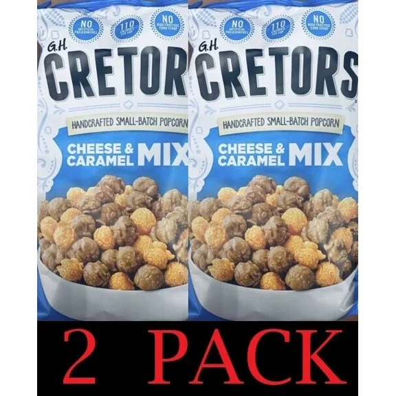 2x G.H. Cretors Handcrafted Small-Batch Popcorn Cheese & Caramel Mix 7.5 oz 2 PK