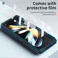 thumbnail image 4 of MonsDirect for 7.6 inch Samsung Galaxy Z Fold 4 5G 2022 Case, Anti-Fall Shockproof Hard PC Back Shell with Kickstand, Shell Membrane Integrated & Soft TPU Retractable Hinge for Galaxy Z Fold 4, Green, 4 of 7