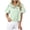 Green, variant on Women's Striped Blouse Puff Sleeve Ruffle Collar Button Up Shirt 2026 Fashion Balloon Sleeve Spring Summer Work Top Blue M