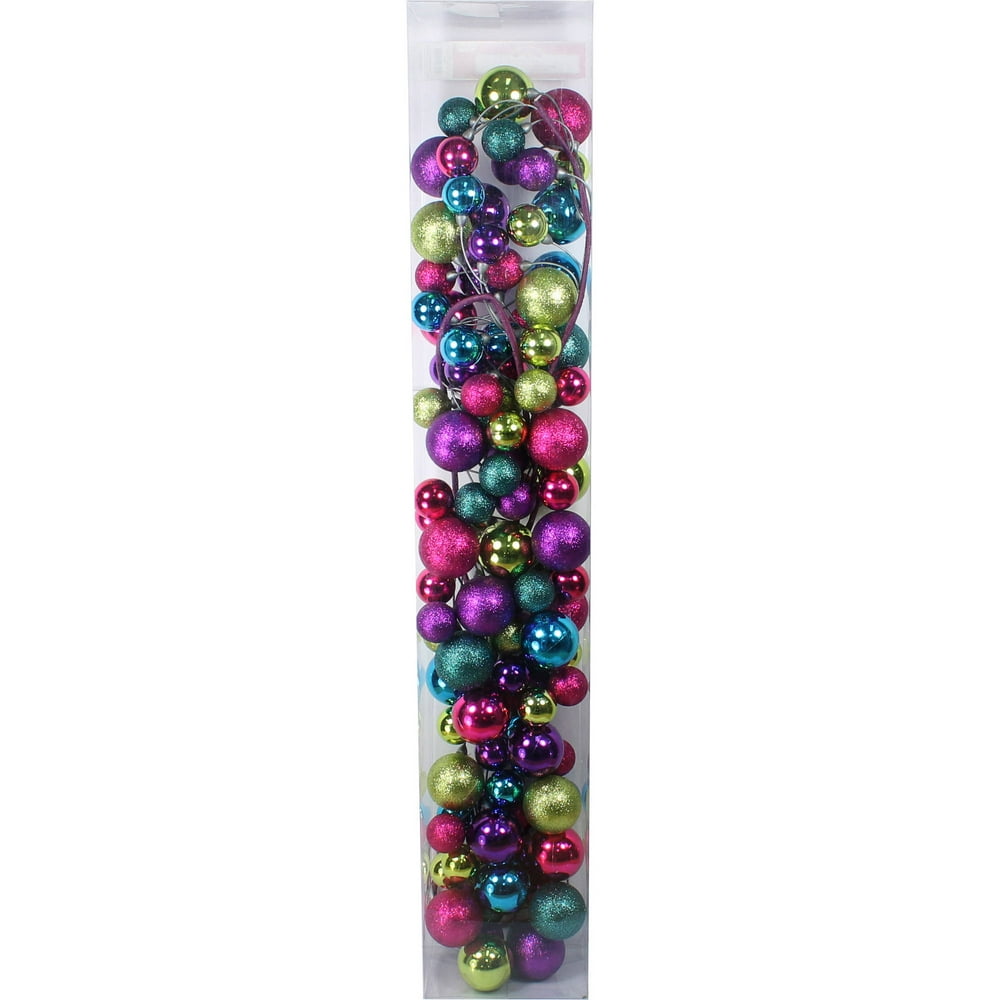 Holiday Time Christmas Ornaments 8.5' Shatterproof Garland, Bright