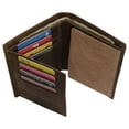 thumbnail image 4 of RFID Blocking Vintage Leather Badge Holder Bifold Trifold Wallet, 4 of 17