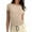 Beige, variant on Fashion Tops for Women Fitted Short Sleeve Solid Color Basic Tee Slim Fit Shirts Casual Summer Tops Daily Everyday Wear