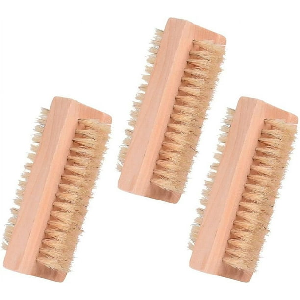 Cuidado de uñas inspirado en la naturaleza, cepillo de cerdas de jabalí de doble cara, herramienta de manicura ecológica para una limpieza eficiente, diseño de cerdas flexibles para el cuidado