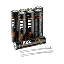 EBL Rechargeable AAA Batteries (8 Pack), 1.5V USB Rechargeable Lithium Triple a Batteries