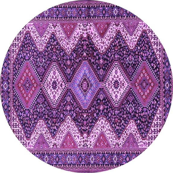 Ahgly Company Indoor Round Persian Purple Traditional Area Rugs, 8' Round