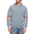 thumbnail image 4 of DDAPJ pyju Mens Dialysis Sweatshirts Full Zip Lightweight Hemodialysis Jacket Warm Hoodie Sweatshirt with Arm Zipper Light Blue S, 4 of 7