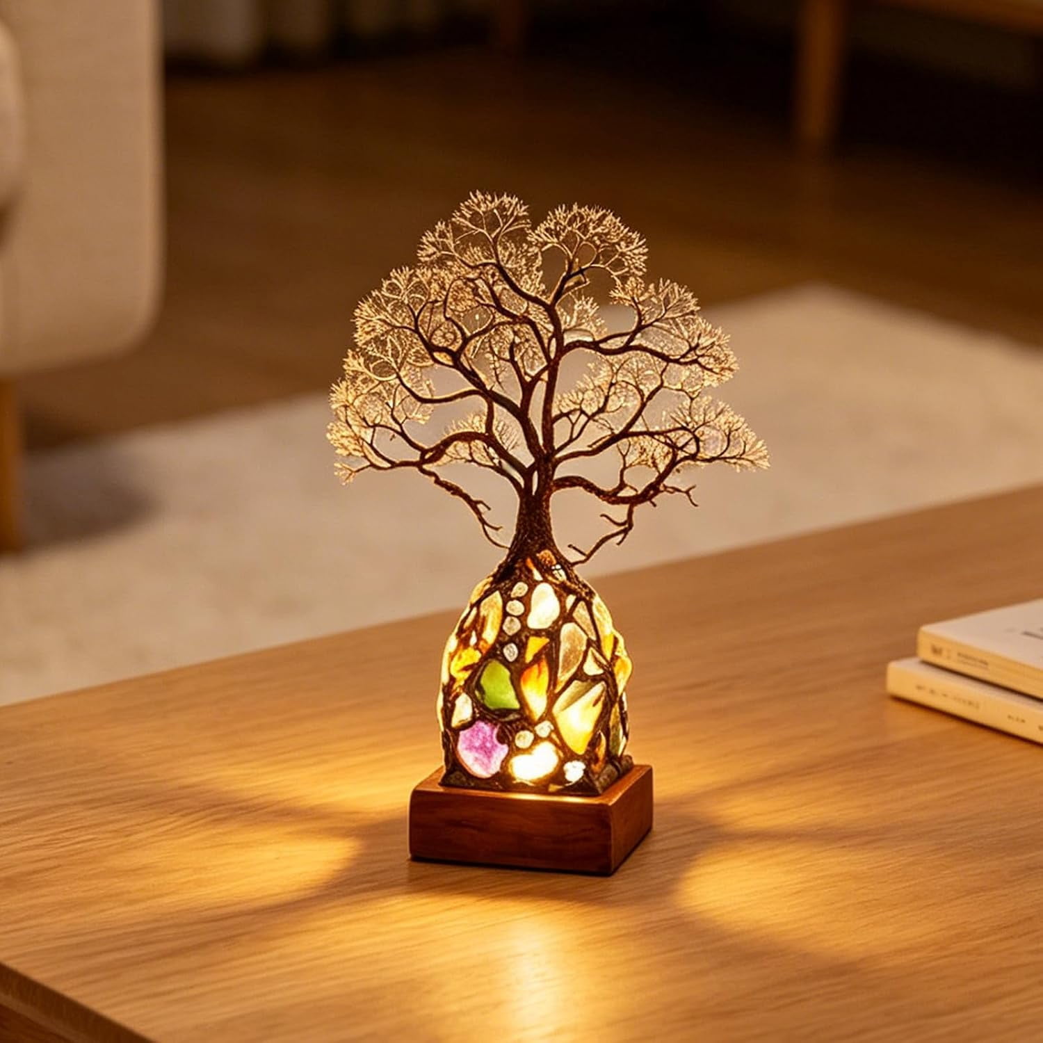 Tree of Life Night Light,Waterproof Bathroom Lamp, Led Tree Light, Battery-Powered,Warm Unique Gift for Women, Housewarming, Birthday(RL)