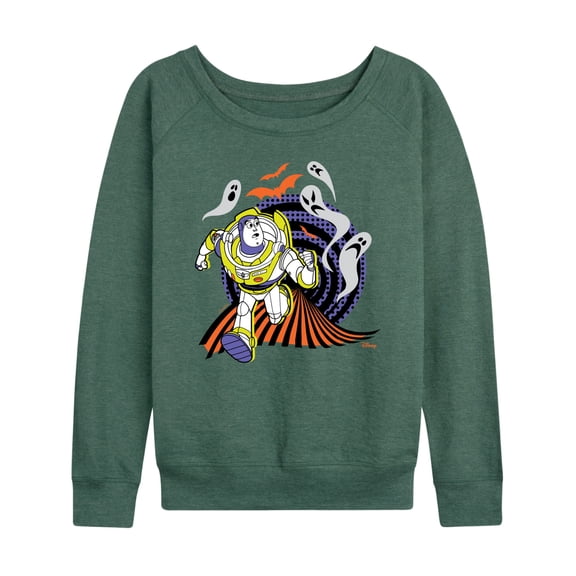 Toy Story - Buzz Lightyear Halloween Graphic - Women's Lightweight French Terry Long Sleeve Shirt