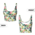 thumbnail image 5 of Fotbe Tropical Flowers Pattern Womens' Sports Bra Longline Wirefree Padded with Medium Support Sports Moisture-Wicking Workou Vest,Tank Top-, 5 of 9