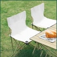 thumbnail image 3 of Silla plegable para acampar, tubo de hierro, tela Oxford, taburete portátil para exteriores, para ocio, picnic en la playa, color beige, 39x39x65cm/15,35x15,35x25,59in, 3 of 5