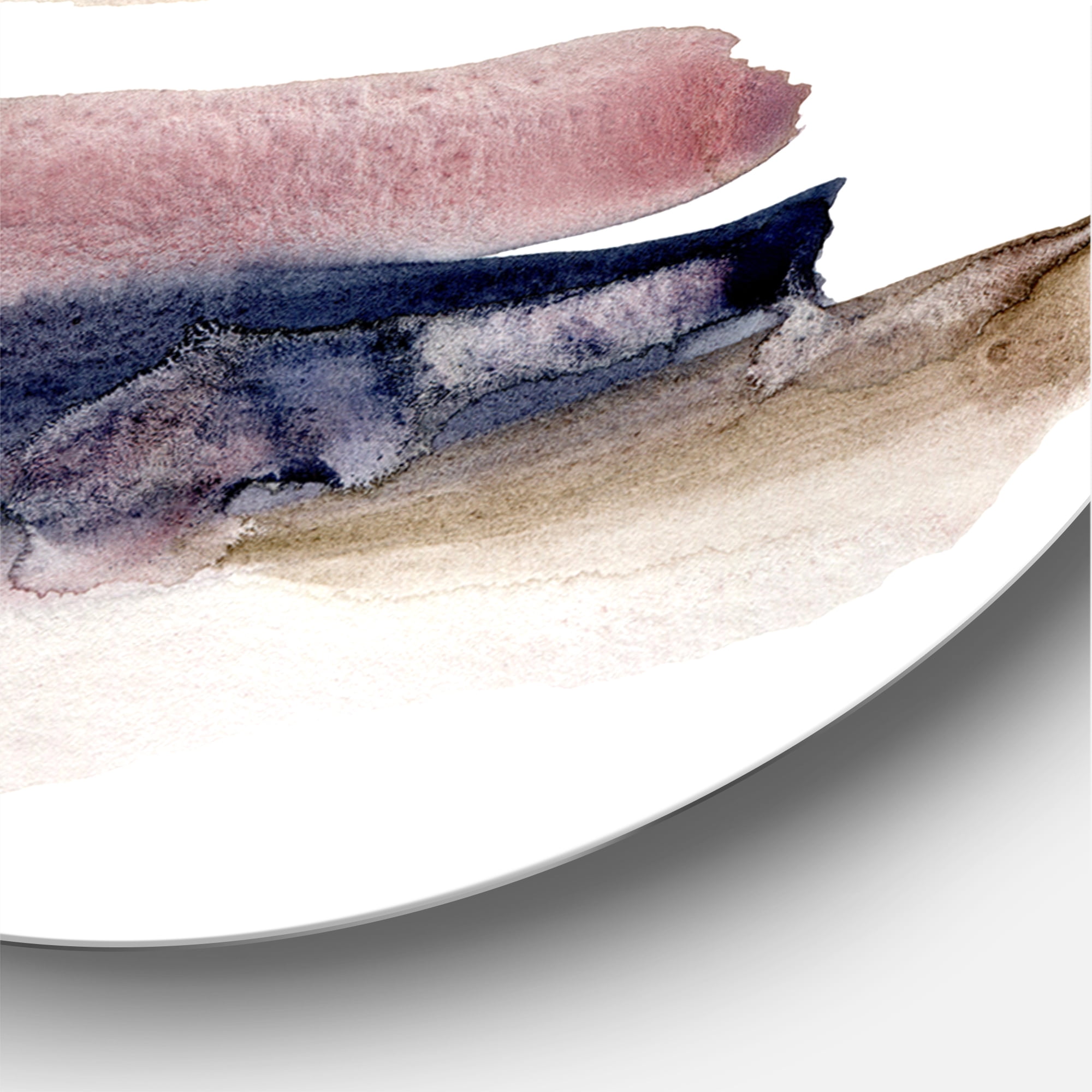 Designart 'Beige Blue and Pink Clouds' Modern Circle Metal Wall Art 23x23 - Disc of 23