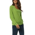 thumbnail image 4 of Unique Bargains Women's Long Sleeve Square Neck Solid Color Fake Two-Piece Casual Top, 4 of 6