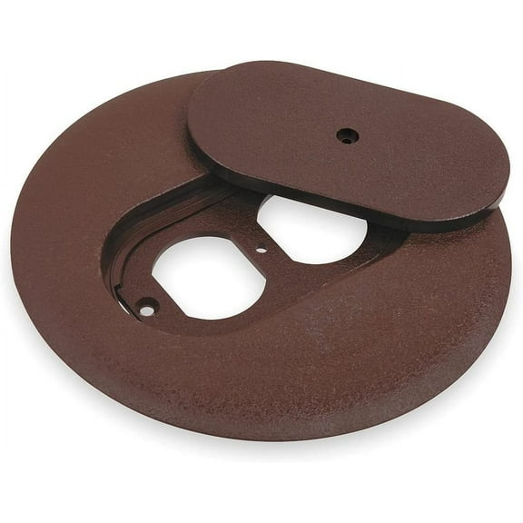 Floor Box Cover, Round, 6 in., Brown
