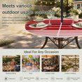 thumbnail image 6 of Round Outdoor Tablecloth with Umbrella Hole and Zipper, Red Striped Tablecloth with Elastic Waterproof, Modern Minimalist Gradient Lines Country Patio Table Covers for 31" - 35" Picnic Pool Tables, 6 of 9