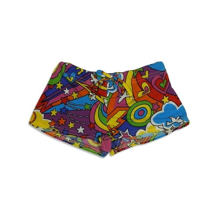 X-large Sleep Short - Bee Posh Girls and Ladies / Womens Cozy Pajama Lounge Sleep Short, 25529 Multi Love and Peace / X-Large