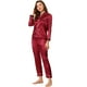 thumbnail image 1 of Conjuntos de pijama para mujer Allegra K Traje de noche suave de manga larga con botones Pj rojo M, 1 of 5