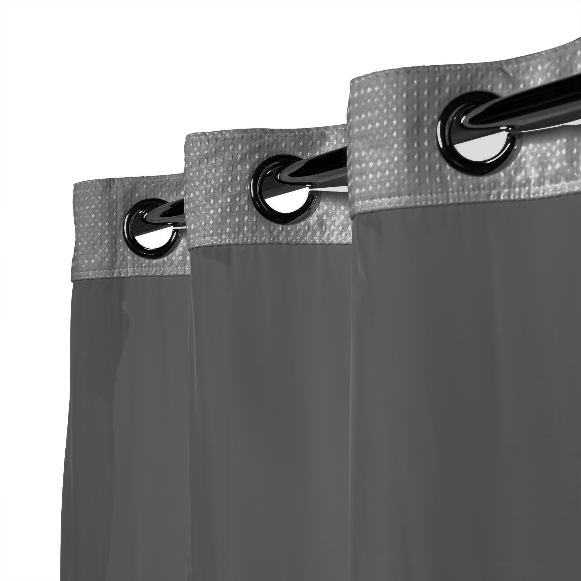 Hookless Waffle Shower Curtain with Fabric Liner, 71 x 74 in, Graphite Grey