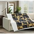 thumbnail image 1 of Spura Home Woodland Star Blue Quilted Sherpa Throw Blanket sofa Bed, 1 of 3