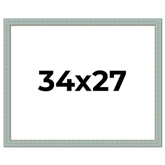 34x27 Frame Blue Teal Distressed Solid Wood Picture Frame | 1.625 Inch Moulding Width | Sonoma Blue