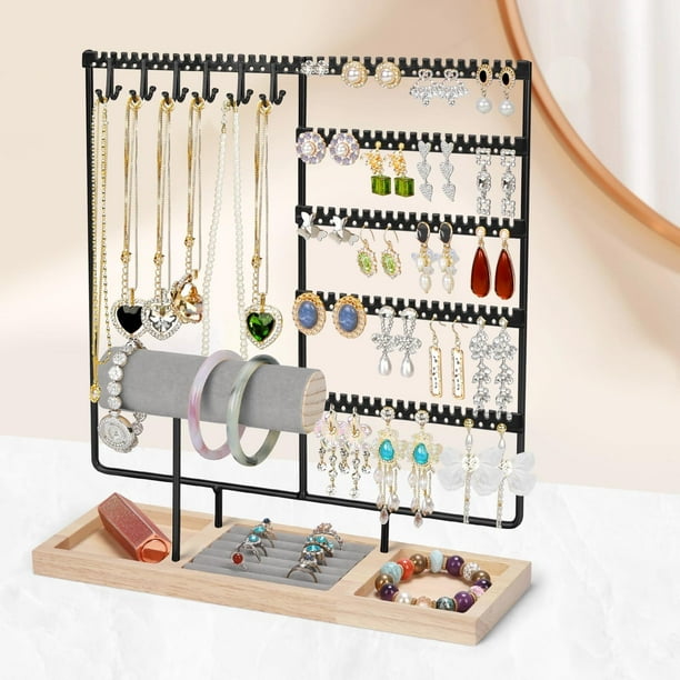 Organizador de Joyas, Organizador de Aretes de 5 Niveles Estante de Joyas, Exhibición de joyas de Collares, Joyero Organizador Para Guardar Pulseras Pendientes Anillos Relojes