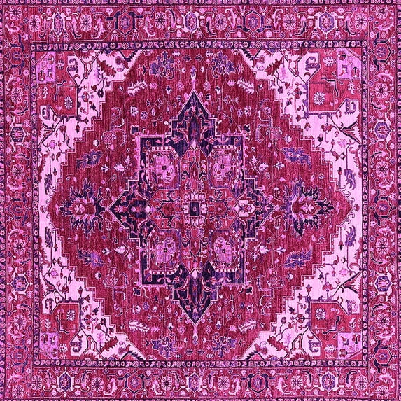 Ahgly Company Indoor Square Persian Pink Traditional Area Rugs, 8' Square