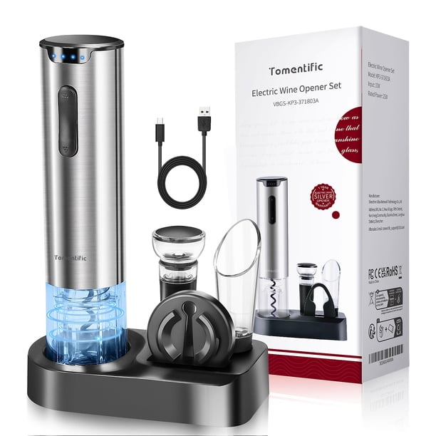 Set de Sacacorchos Eléctrico Recargable Tomentific con Base