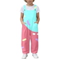 thumbnail image 3 of Tfken Overalls For Girls Summer Sleeveless Ice Graphic Comfy Casual Jumpsuit With Pockets Daily Wear Child Fashion Clothes Size 5-6 Years Green, 3 of 6