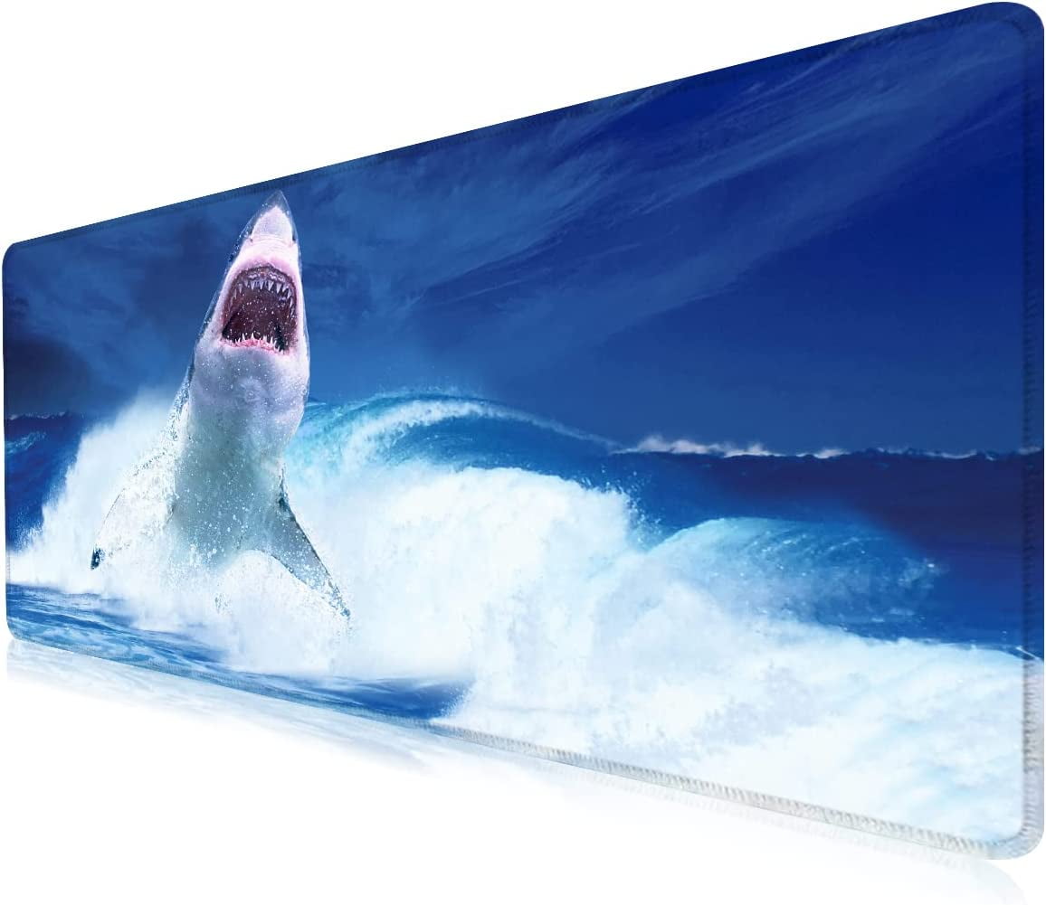 Blue Gaming Mouse Pad Large Extended Mouse Pad 35.5x15.8 inch, XXL