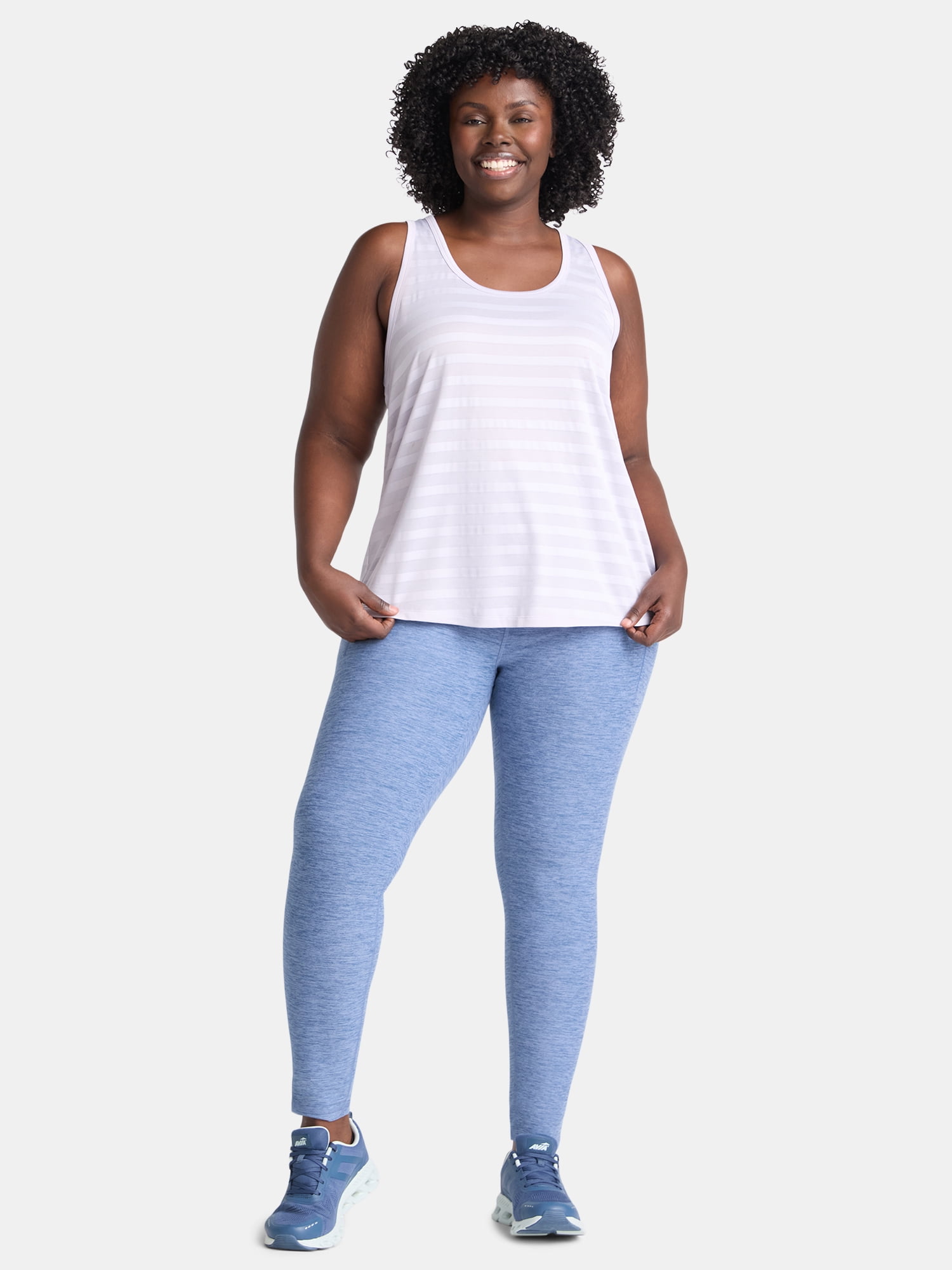 Athletic Works Women's and Women's Plus ButterCore Full Length Leggings with Pockets, Sizes XS-4X