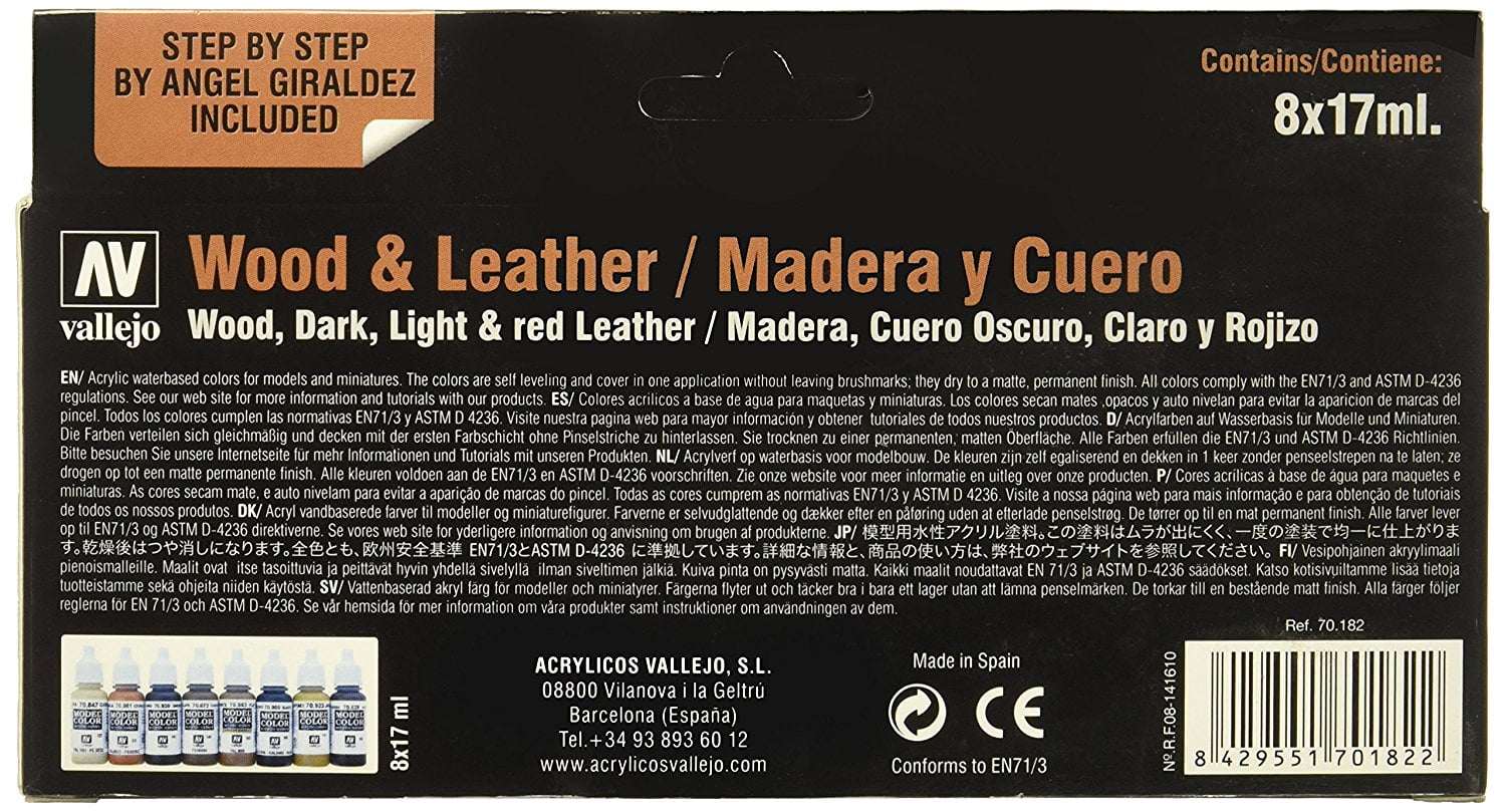 Vallejo Wood & Leather Paint Set New
