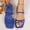 Blue, variant on Women's Strappy Sandals Summer 2026 Square Toe Solid Color Comfortable Versatile Elegant Dressy Dress Shoes Cute Vacation Ankle Strap Slip On Flat Sandals Purple 7.5