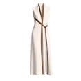 thumbnail image 4 of Women's V Neck Sleeveless Self Belt Midi Dress, Fake Two Tone Layered Loose Casual Dress with Side Pockets White M(M), 4 of 8