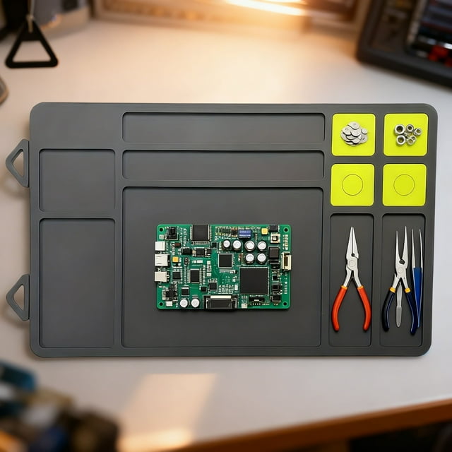 Tool Mat Flexible Steel Sheet for Precision Workbench Organizer with Strong Hold Tray for Screws and Workshop