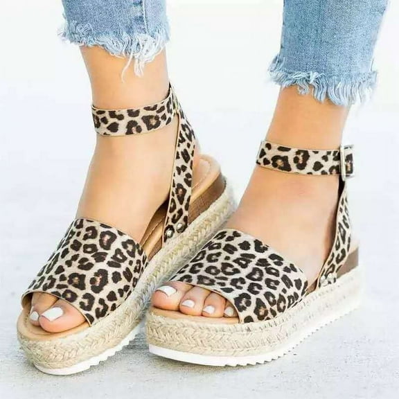 OAVQHLG3B Woman Summer Fashion Casual Wedge Sandals Casual Flat Solid Color Loophole Shoes