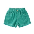 thumbnail image 4 of Fozruso Girls Summer Loose Fashion Personality Casual Thin Denim Shorts Girls Denim Jean Shorts(Green), 4 of 6